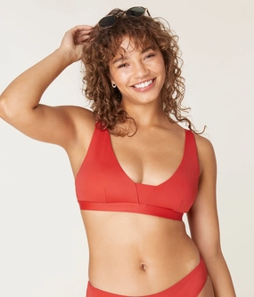 The Tahiti Bikini Top - Eco Nylon - Chili Pepper (Archive) luxury womens swimwear, swimwear for beach vacation
