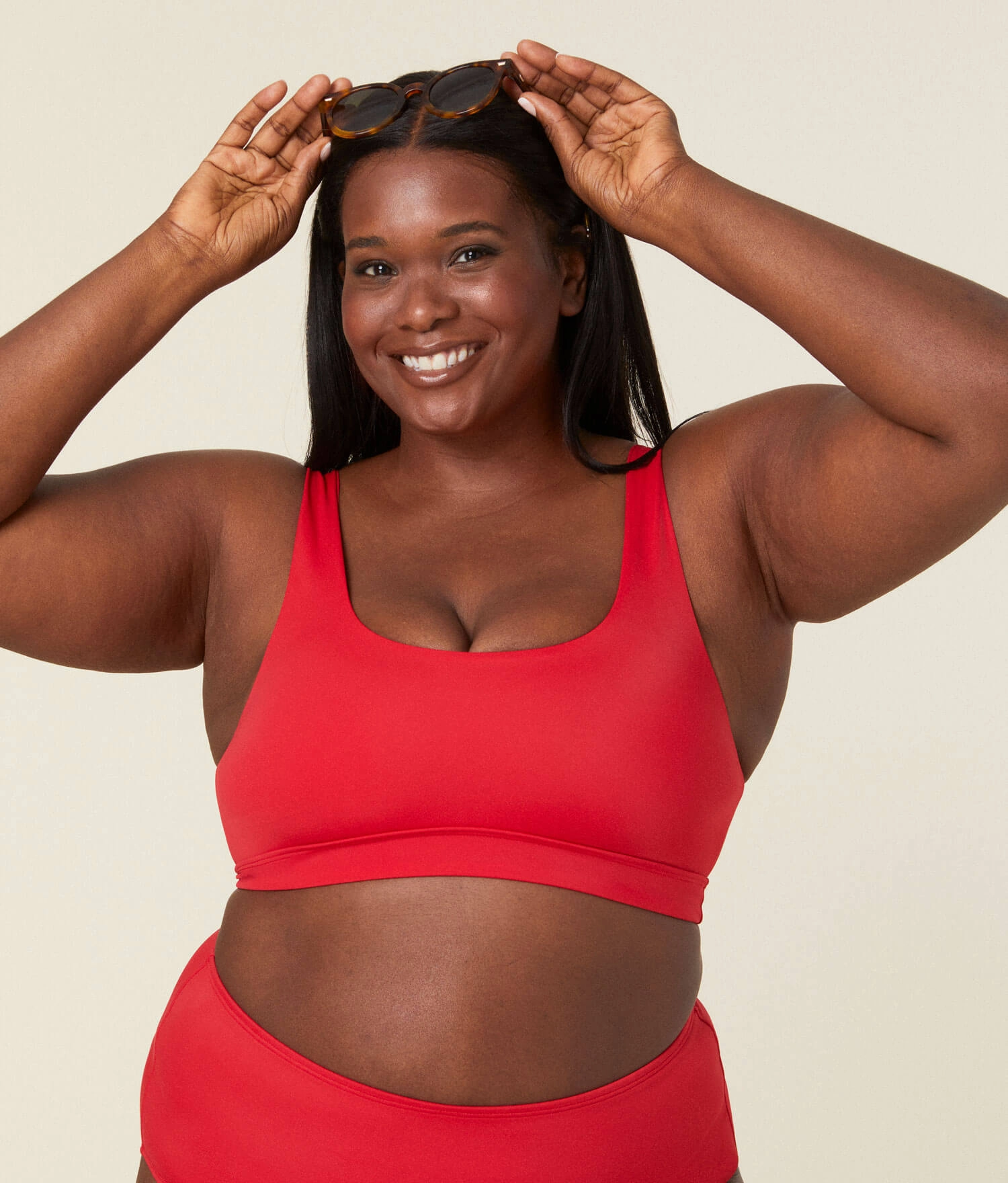 The Ventura Bikini Top - Flat - Cherry Red