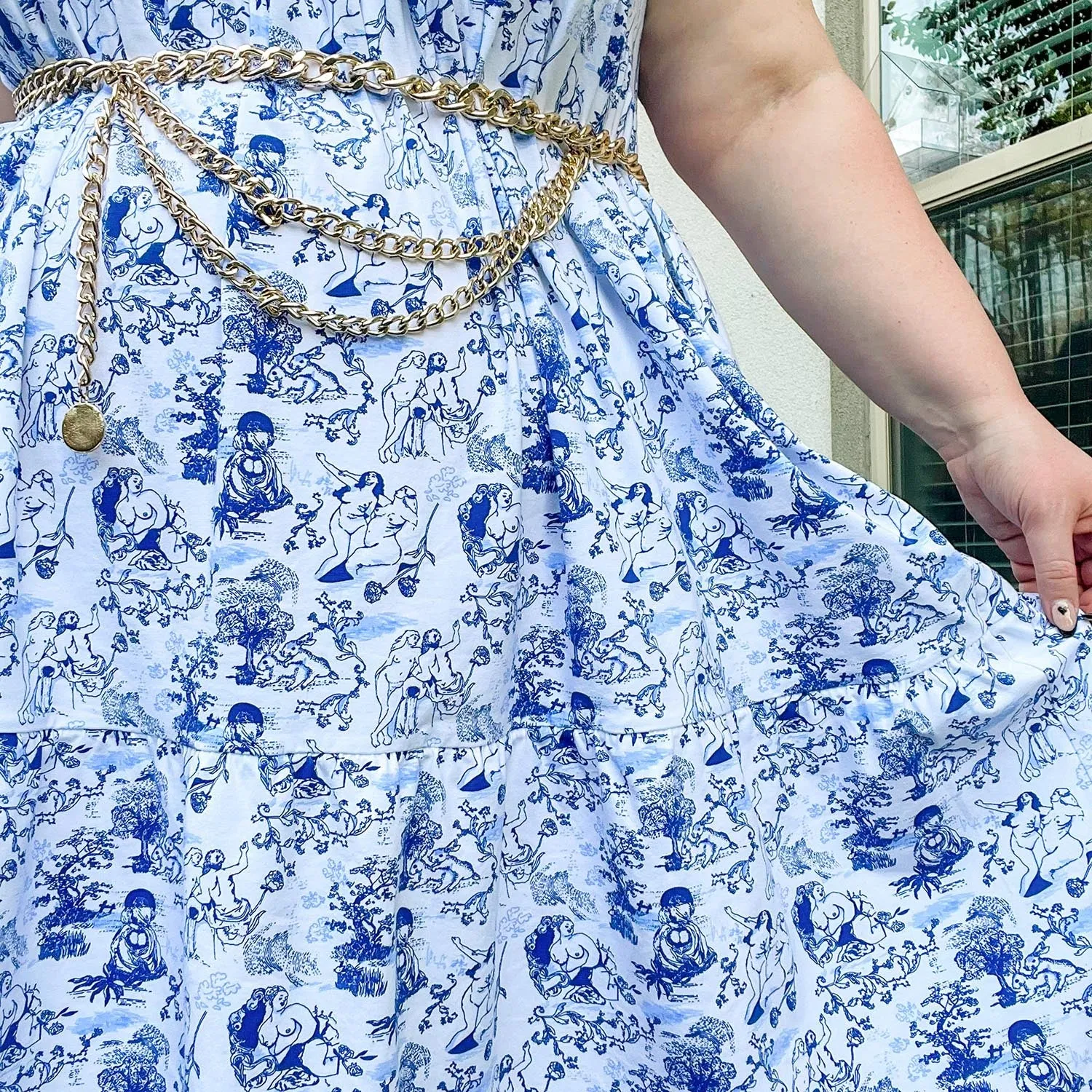 Tiered Dress - Passion au Jardin - L'Amour Bleu