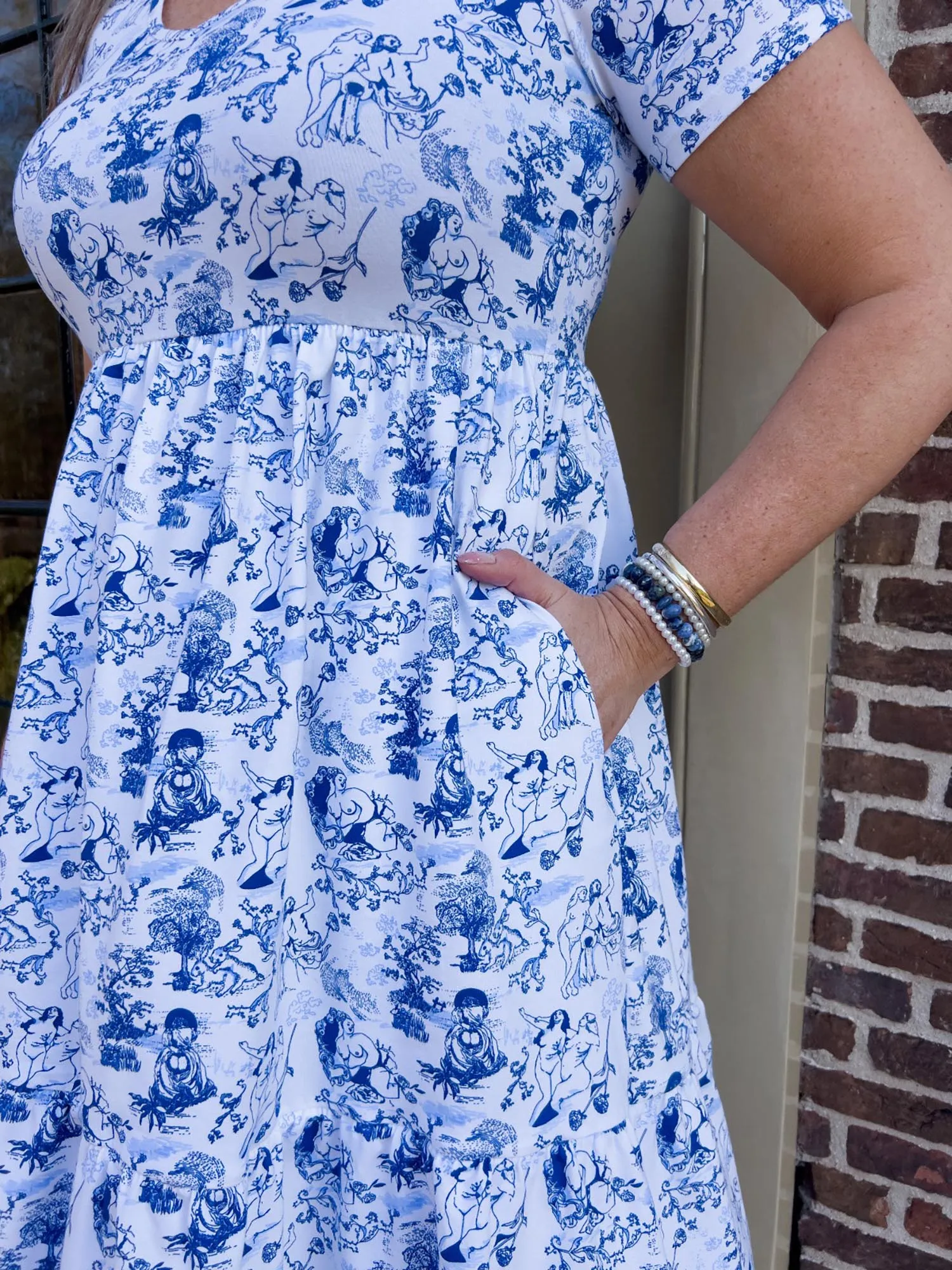 Tiered Dress - Passion au Jardin - L'Amour Bleu