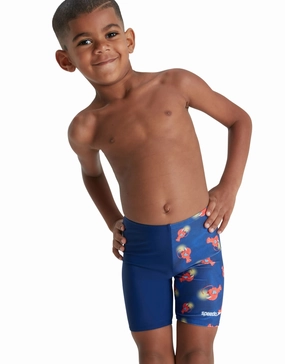Tots Boys Digi Allover Jammer - Navy baby swimwear sets, toddler swimwear with sun protection