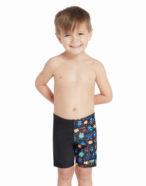 Tots Boys Pixel Monsters Mid Swim Jammer - Black/Multi zoggs swimwear for women, zoggs goggles and swimsuits