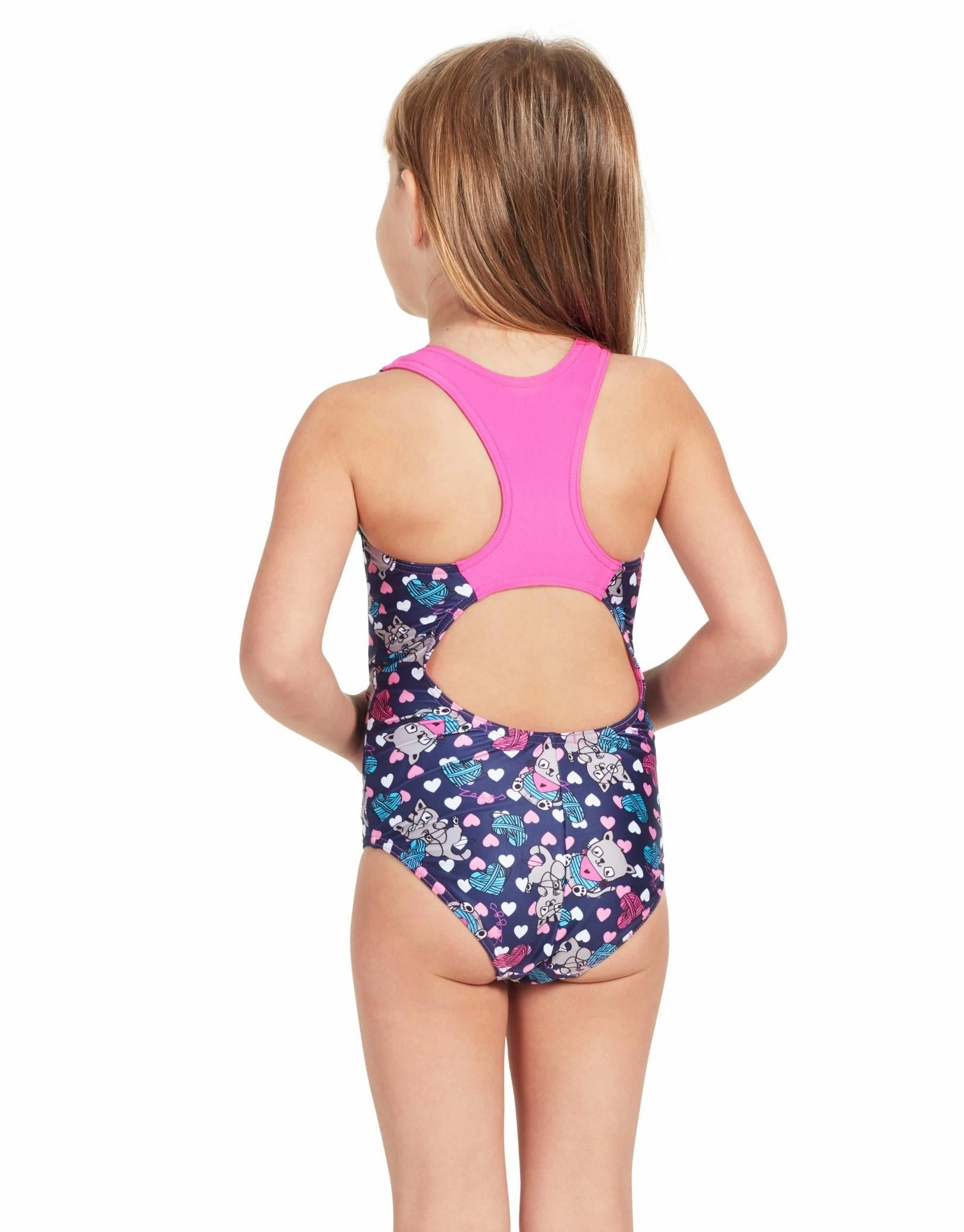 Tots Girls Kitty Actionback Swimsuit