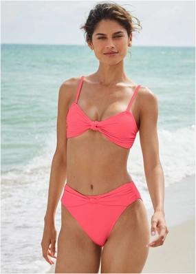 Triangle Bikini Top - Ocean Coral plain swimwear women, minimalist swimsuits