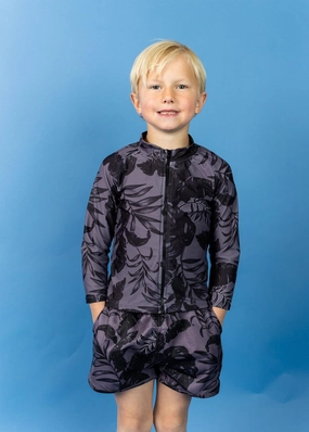 Tropical Night | Mini Rashguard Top (Unisex) boys summer swimwear, boys rash guard swim sets