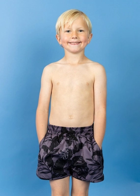 Tropical Night | Mini Retro Shorties boys summer swimwear, boys rash guard swim sets