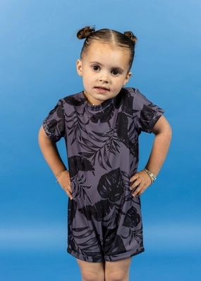 Tropical Night | Mini Shorties Rashguard (Unisex) toddler girl swimwear, summer swimwear for girls