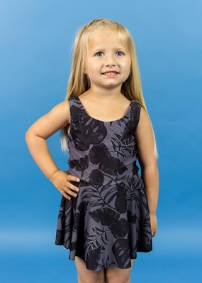 Tropical Night | Mini Skirted One-Piece toddler girl swimwear, summer swimwear for girls