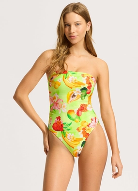 Tropique DD Bandeau One Piece - Aloe Gel slimming one piece swimsuits, fashionable one piece suits
