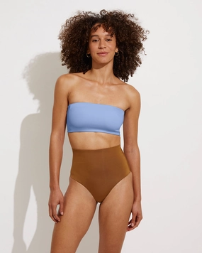 Tubular Top - Blue Skies sleek design swimwear for women, minimalist swim styles