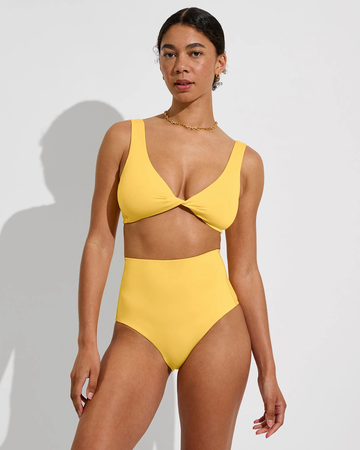 Twisted Plunge Top D - Mango lightweight women's swimwear, chic swim outfits for beach