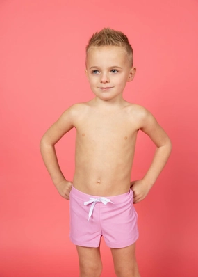 Ultimate Pink | Mini Euro Shorts boys summer swimwear, boys rash guard swim sets