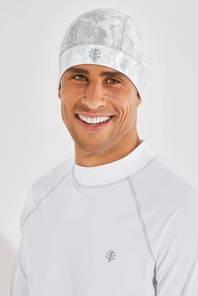 Unisex Aqua Sun Skully Cap | Grey Water Print men's full coverage swimwear, casual swimwear for men