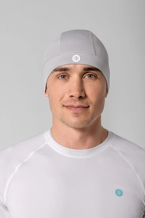 Unisex Aqua Sun Skully Cap  | Sleek Grey womens athletic swimwear, performance swimwear for women