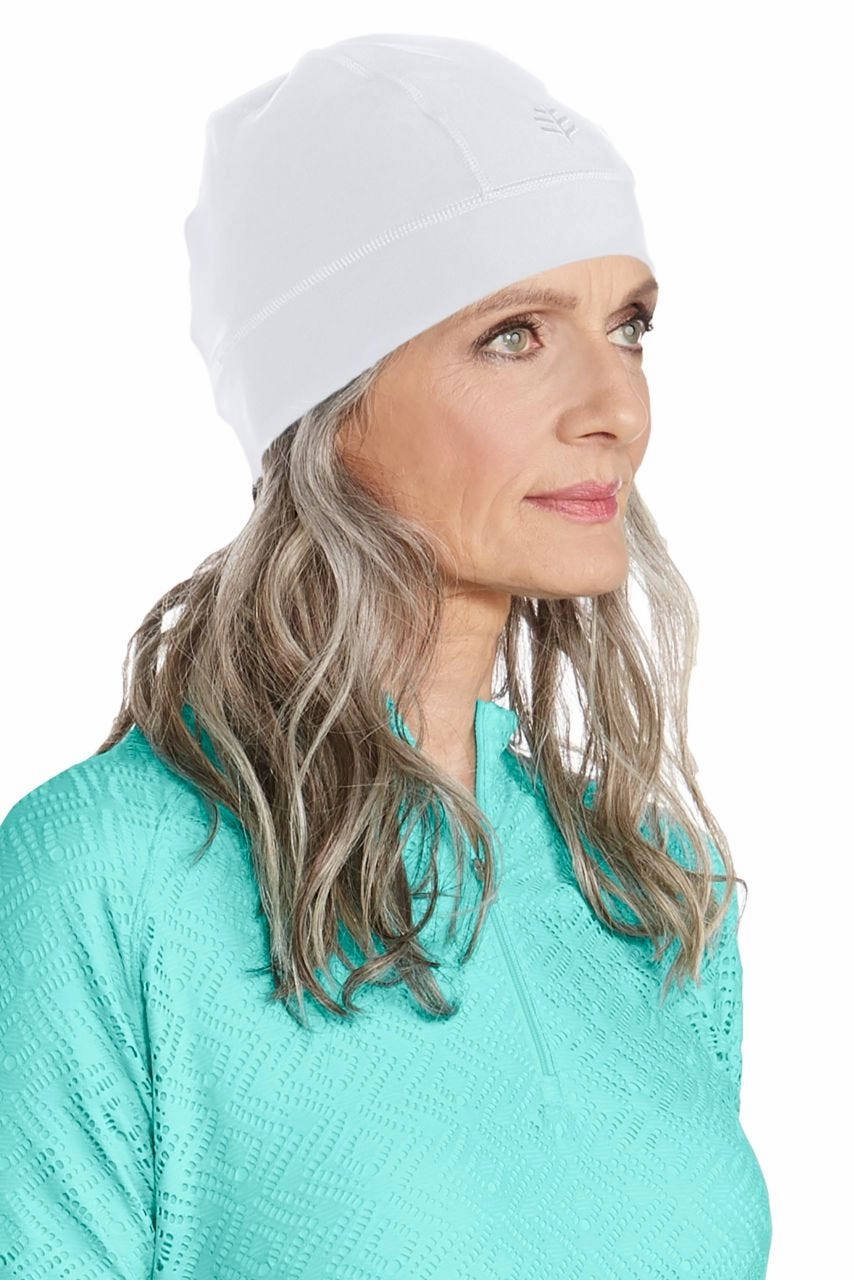 Unisex Aqua Sun Skully Cap | White