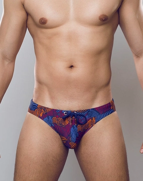 V20 Print Swim Brief - Stallion Navy mens swim briefs, simple swimwear for men