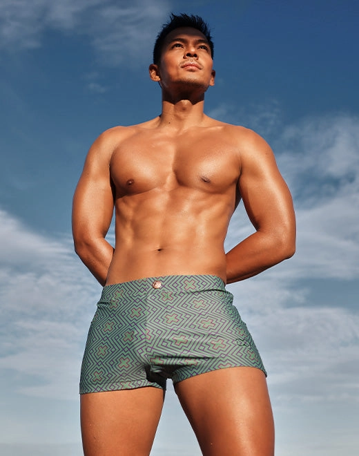 V60 Bondi Print Swim Trunks - Jade