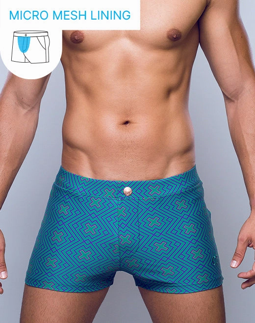 V60 Bondi Print Swim Trunks - Jade