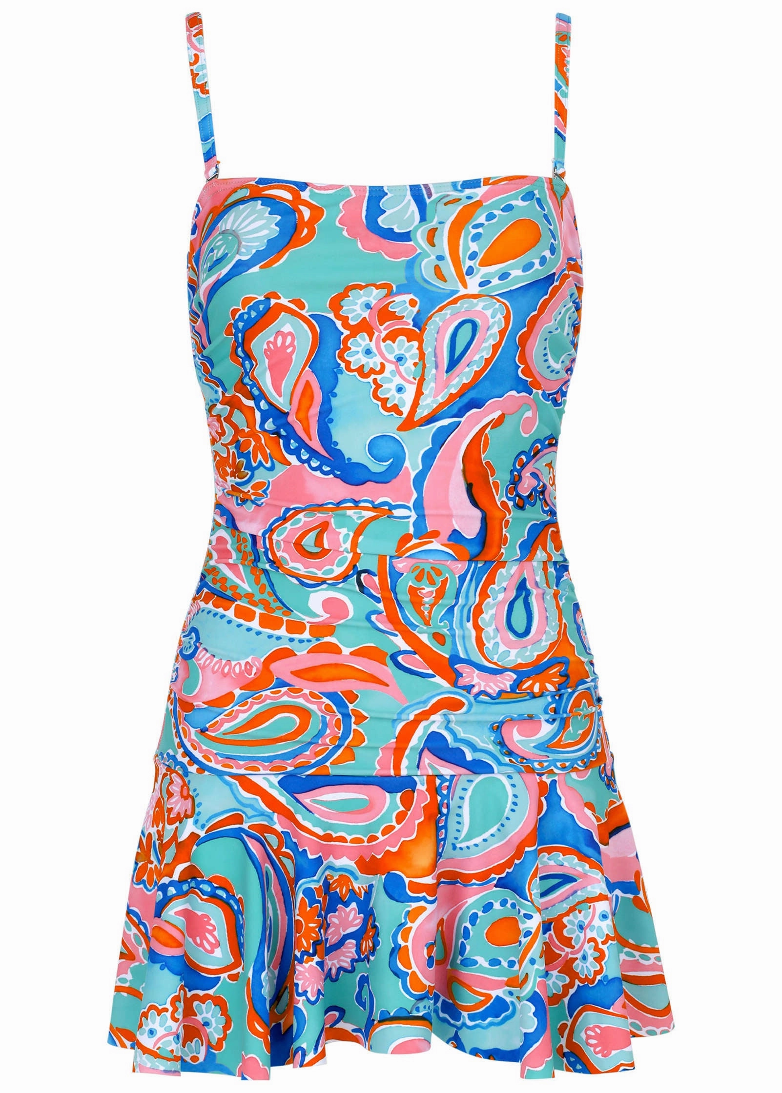 Venice Skirted Swim Dress - Salsa Paisley