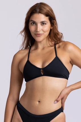 Vent Bikini Top - Black mix and match bikinis, stylish women's bikini options