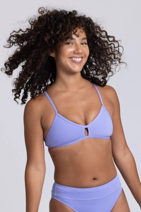 Vent Bikini Top - Lavender mix and match bikinis, stylish women's bikini options