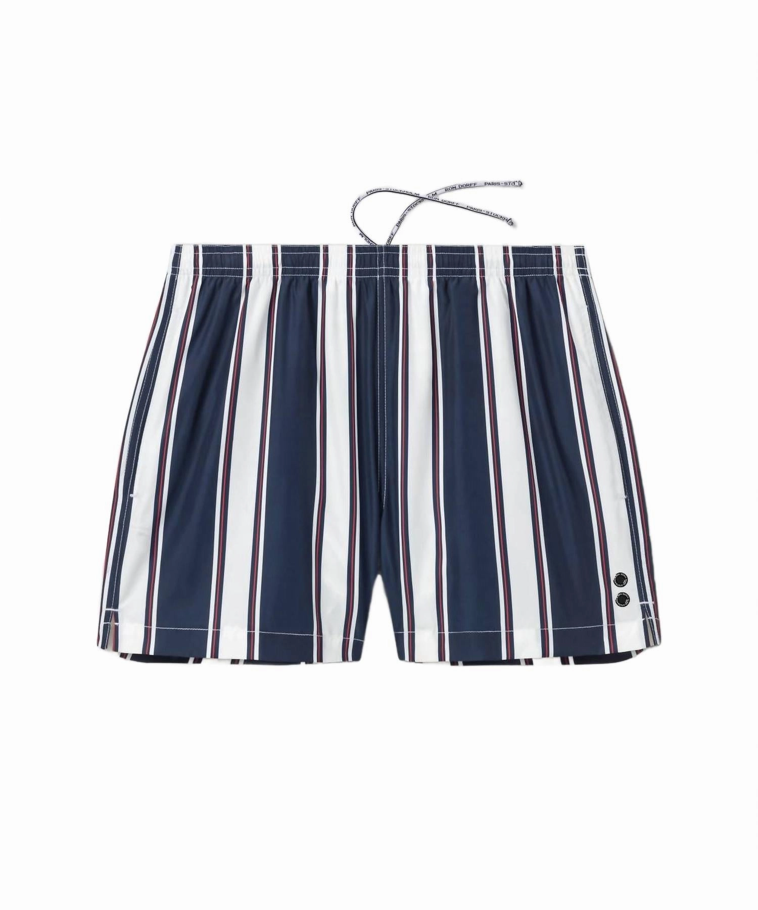 Vertical Swim Shorts In Navy/white/red
