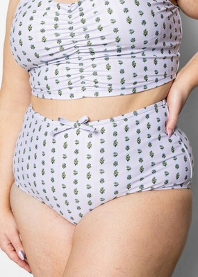 Vintage Blooms | Bow Bottoms elastic waistband swim bottoms, mix-and-match bikini bottoms