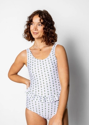 Vintage Blooms | Skirted One-Piece tankini swim tops, adjustable bikini tops