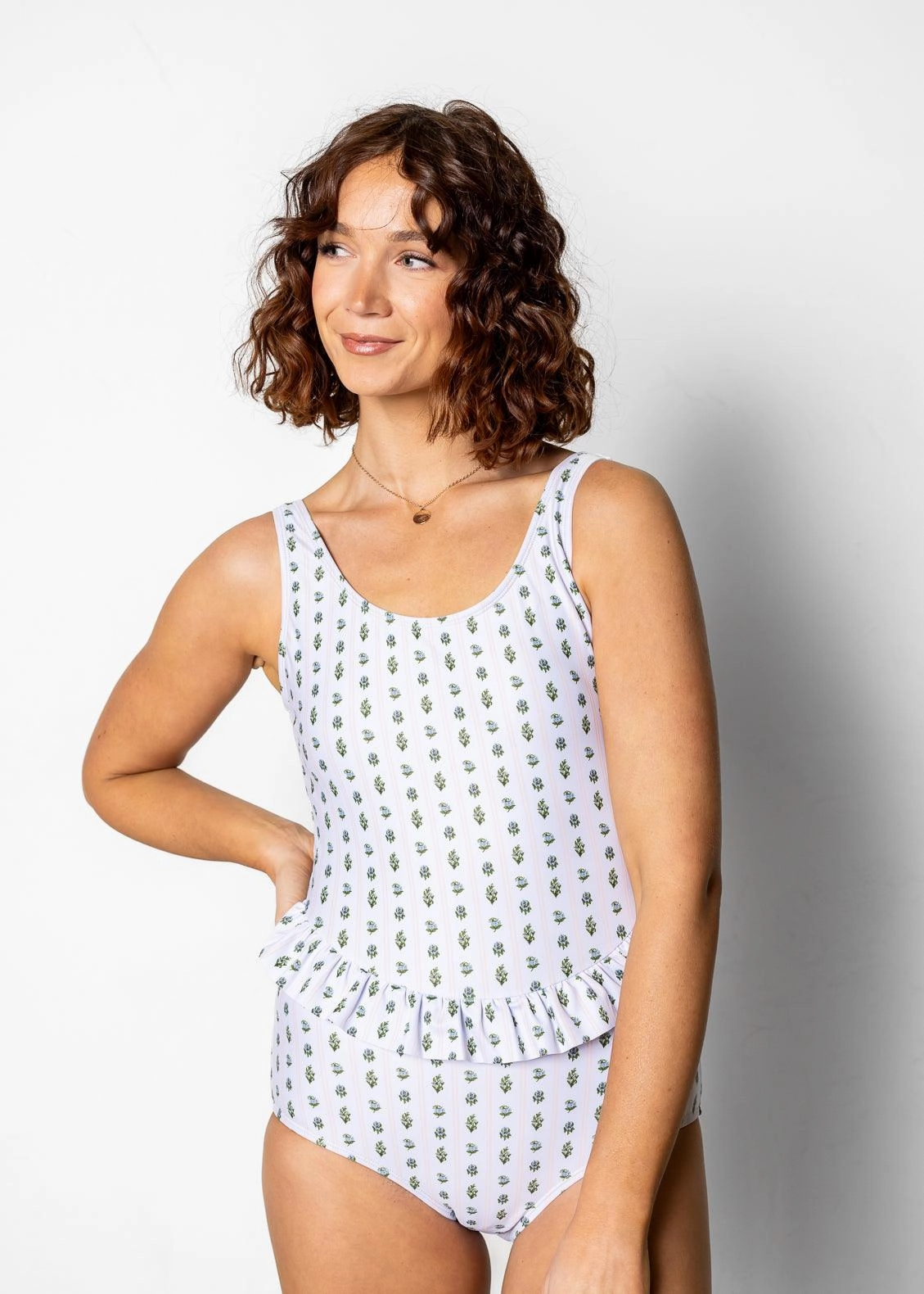 Vintage Blooms | Skirted One-Piece tankini swim tops, adjustable bikini tops