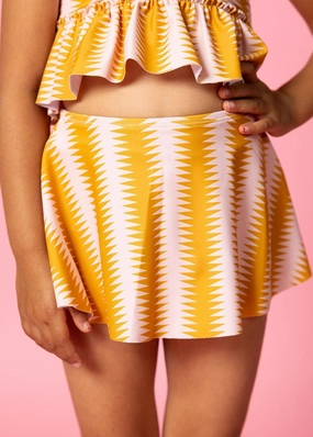 Vintage Triangles | Mini Who Wears Short Skirts toddler girl swimwear, summer swimwear for girls