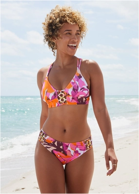 Vivianne Moderate Bottom - Desert Floral modest swim bottoms women, comfortable bikini bottoms