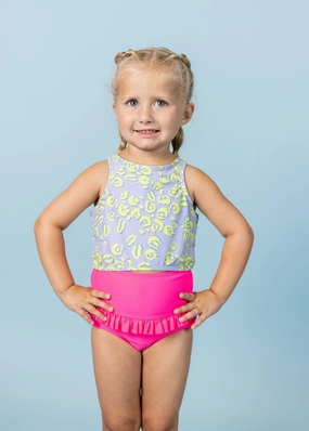 Vivid Cheetah | Mini Racer Back Top toddler girl swimwear, summer swimwear for girls