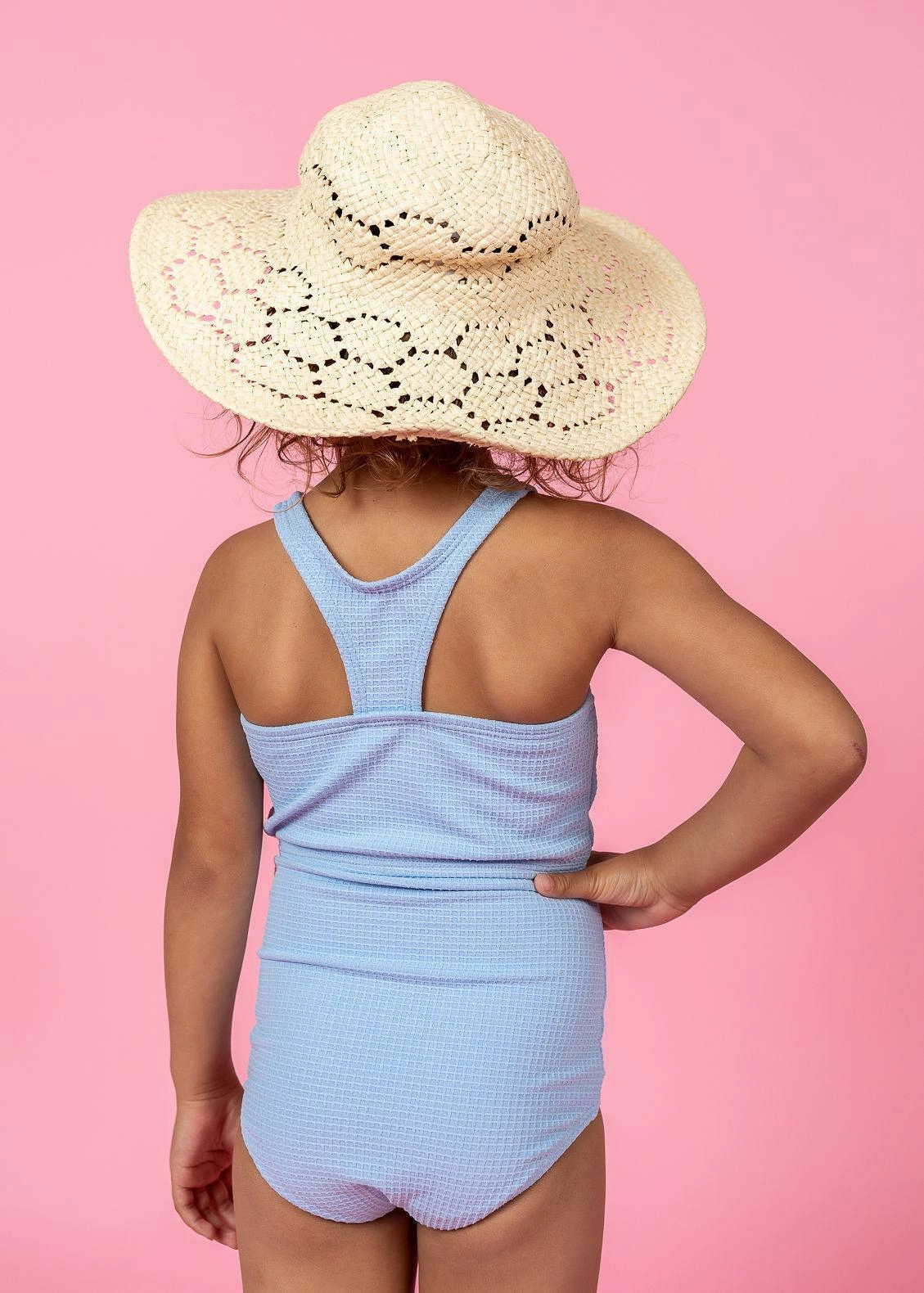Waffled Barely Blue | Mini High-Waisted Bottoms