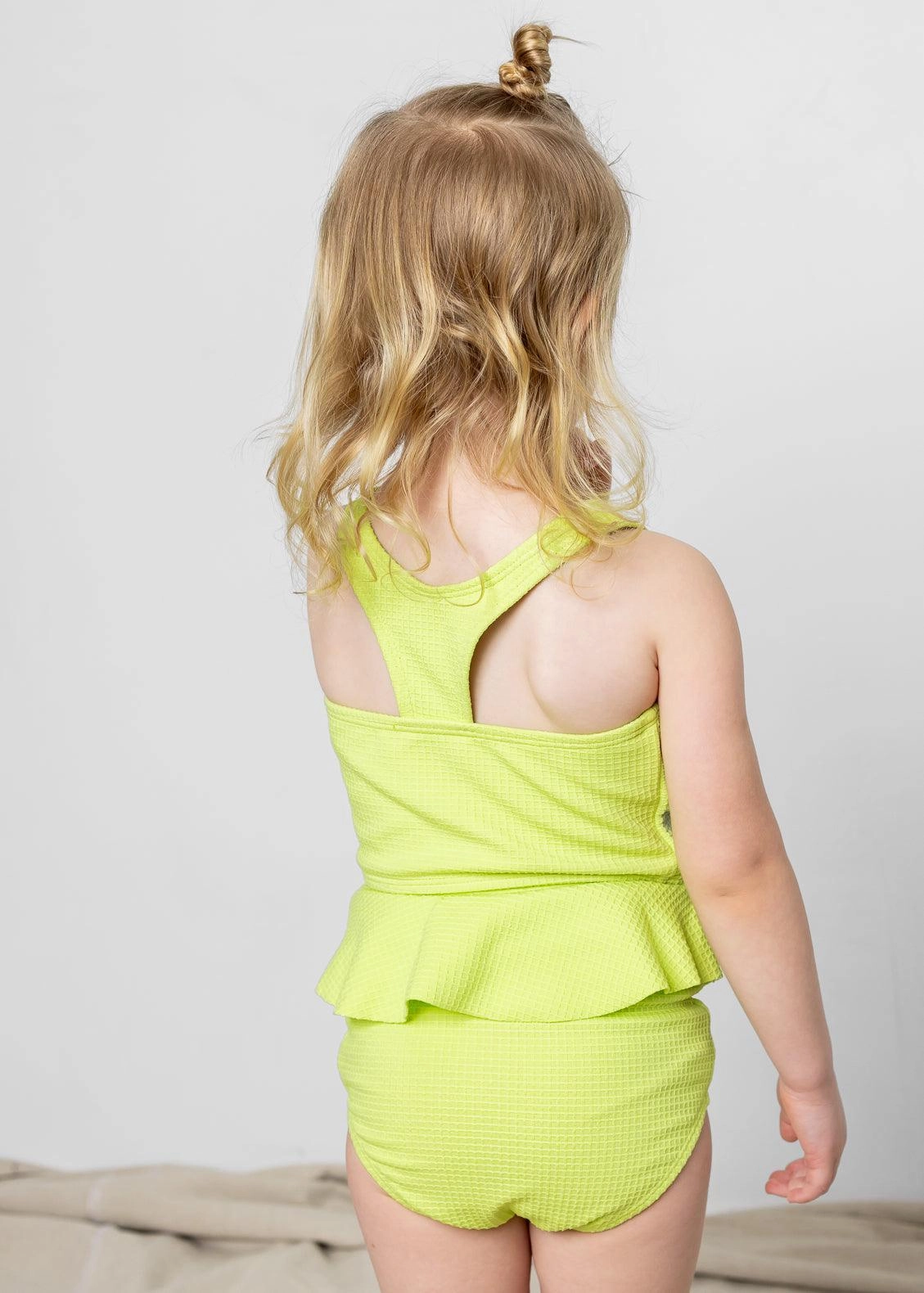 Waffled Glow Green | Mini Racer Back Top