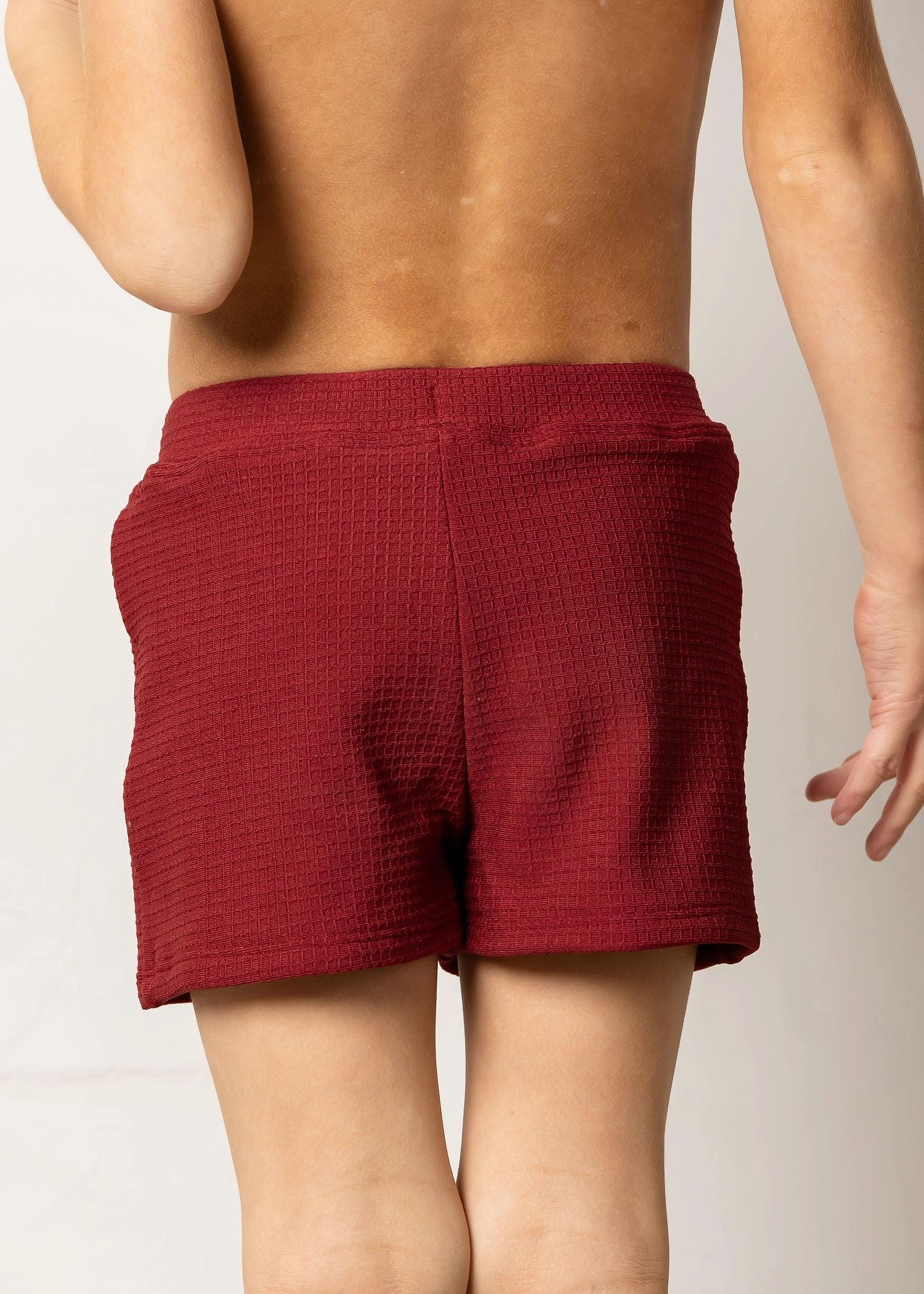 Waffled Maroon | Mini Euro Shorts