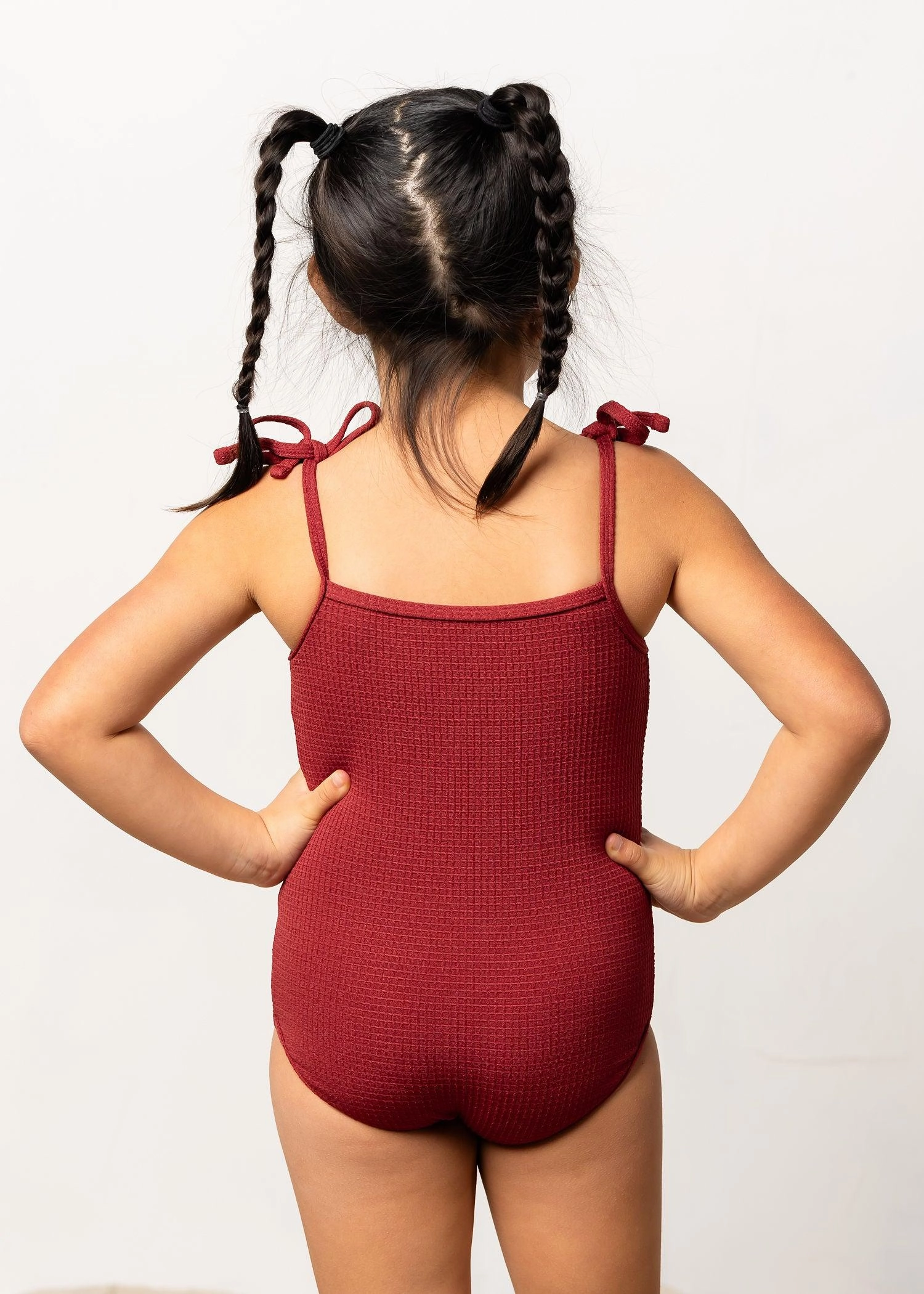 Waffled Maroon | Mini Simply One-Piece