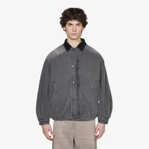 Washed Denim Padded Blouson Black