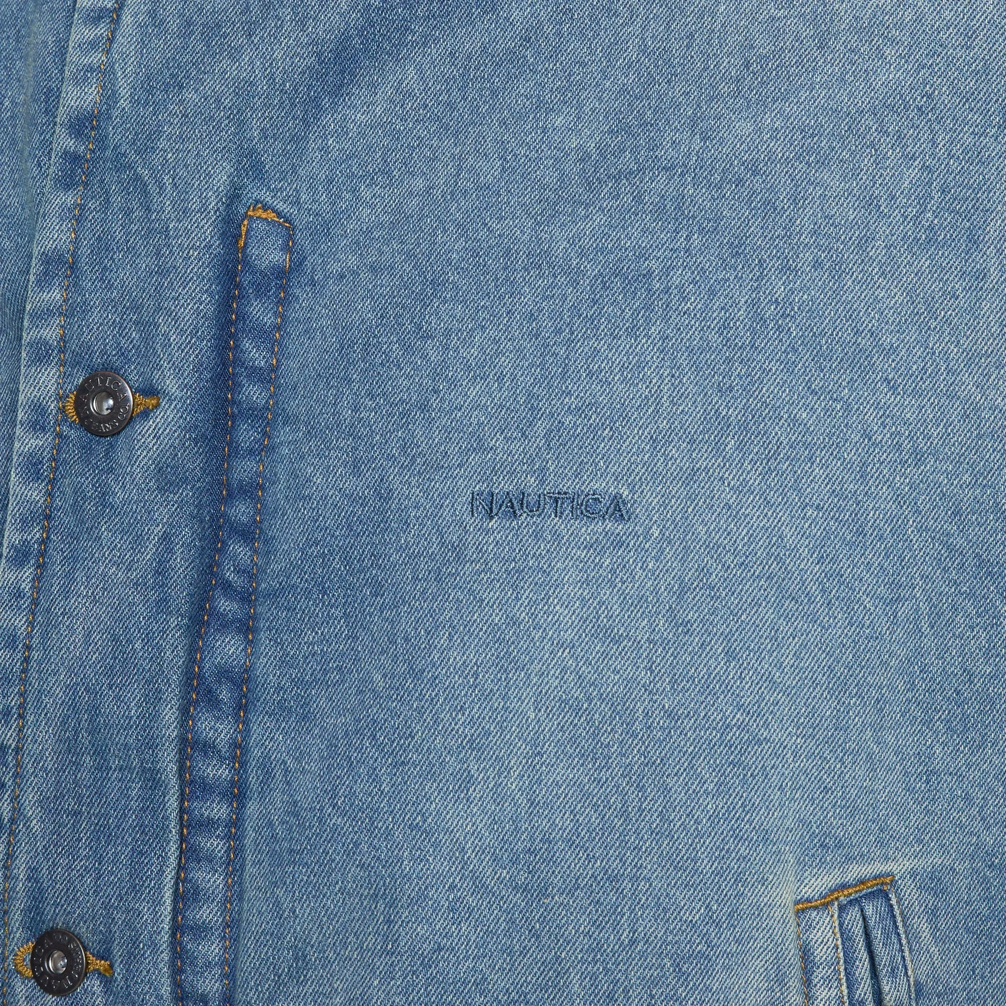 Washed Denim Padded Blouson Indigo