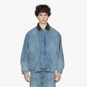 Washed Denim Padded Blouson Indigo