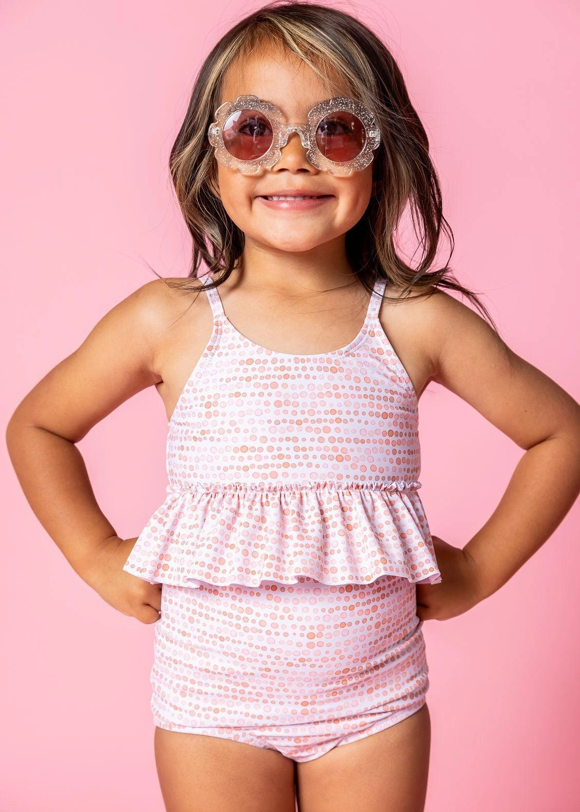 Watercolor Dots | Mini Peplum Top