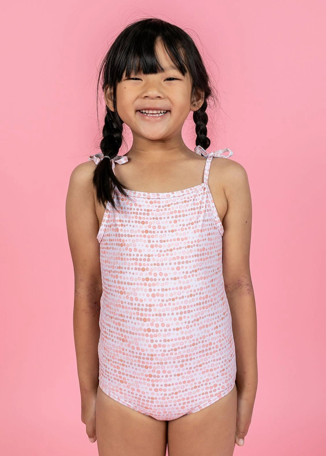 Watercolor Dots | Mini Simply One-Piece toddler girl swimwear, summer swimwear for girls