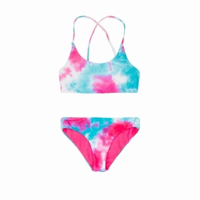 Waverly Bikini Beach Party Tie Dye cute swimsuits for teen girls, modest teen swimwear