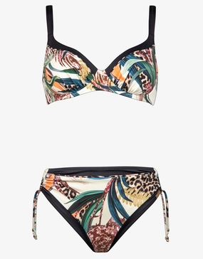 Wild Swing Underwired Bikini Set - Botanical Leo full coverage swim tops, cute bikini tops