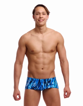 Wing Streak Classic Swim Trunks - Blue funky trunks swim shorts, mens funky trunks swimwear