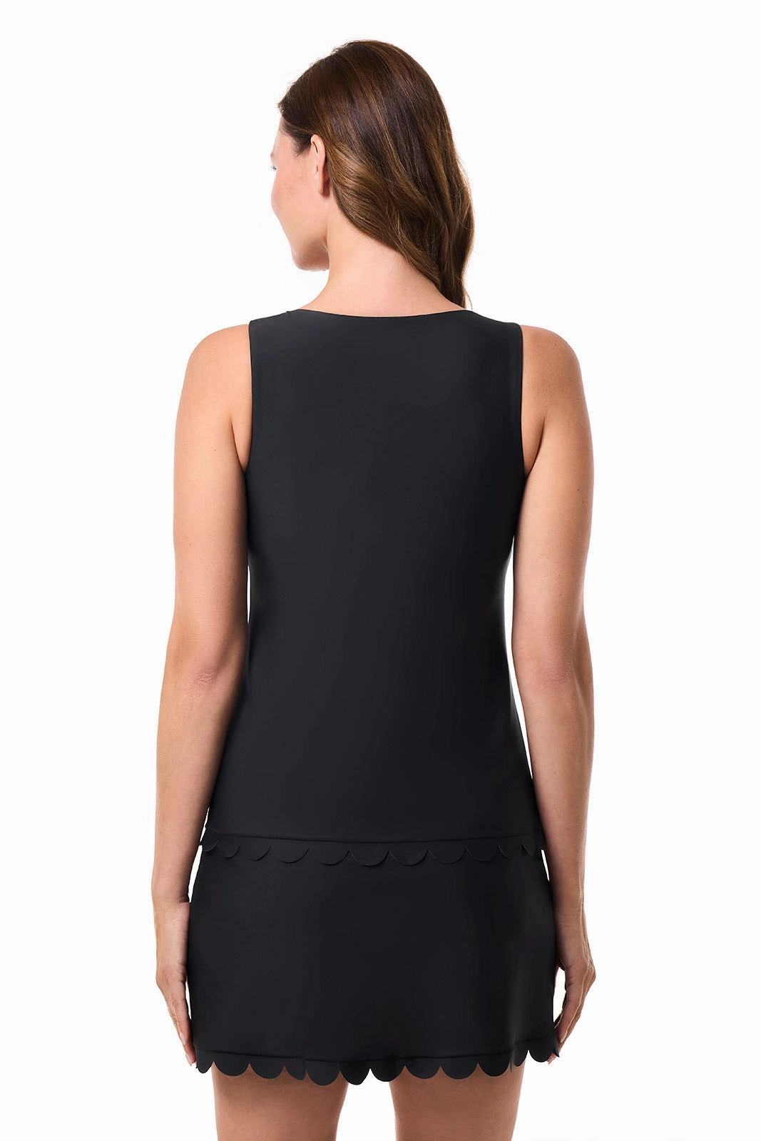 Women's Acropora Scallop Swim Tank | Black