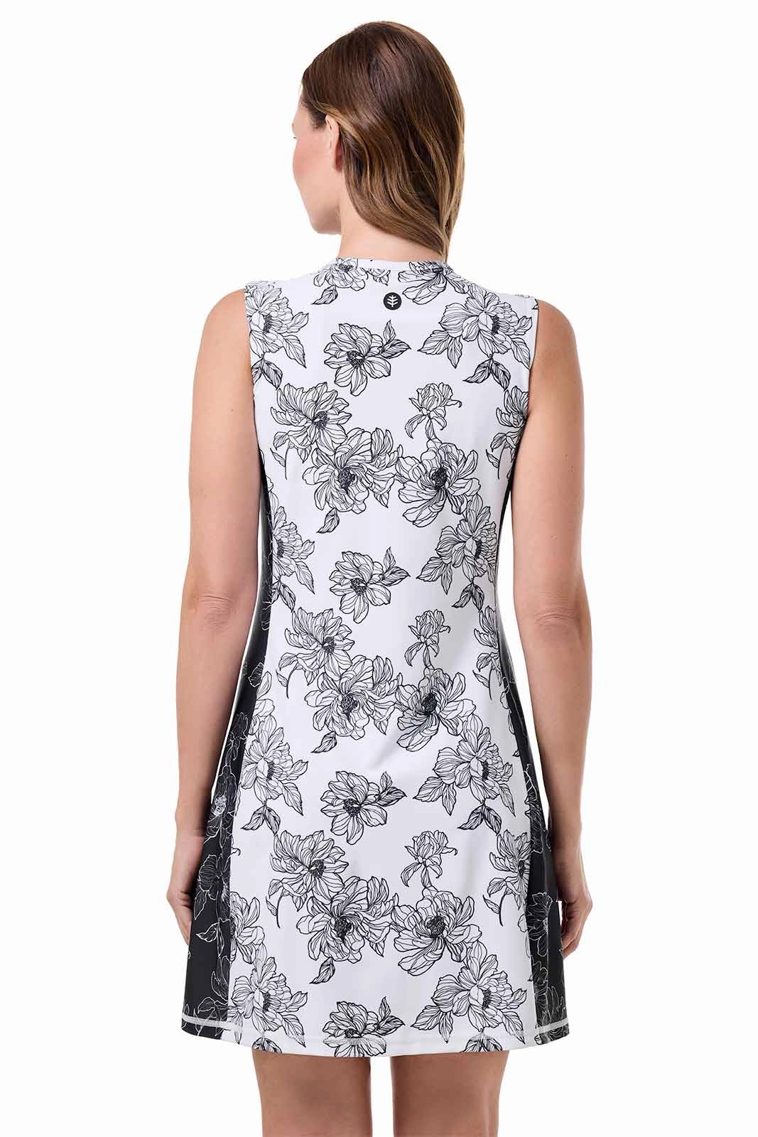 Women's Aspen Sunrise Sleeveless Swim Dress | White/Black Colorblock