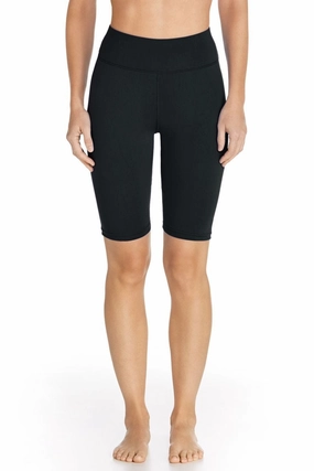 Women's Deep Water Swim Shorts | Black adjustable swimsuits for women, breathable swimwear for ladies