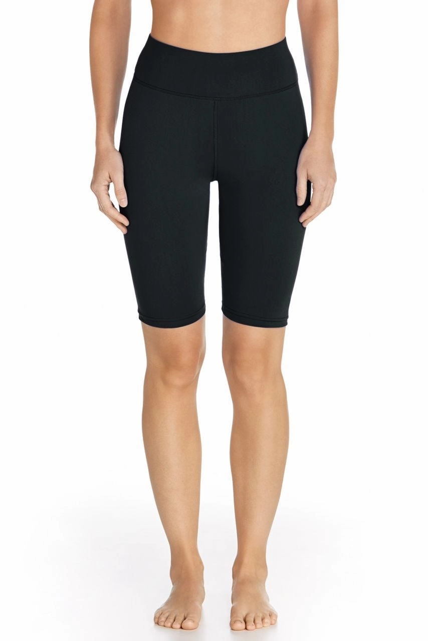 Women's Deep Water Swim Shorts | Black womens athletic swimwear, performance swimwear for women