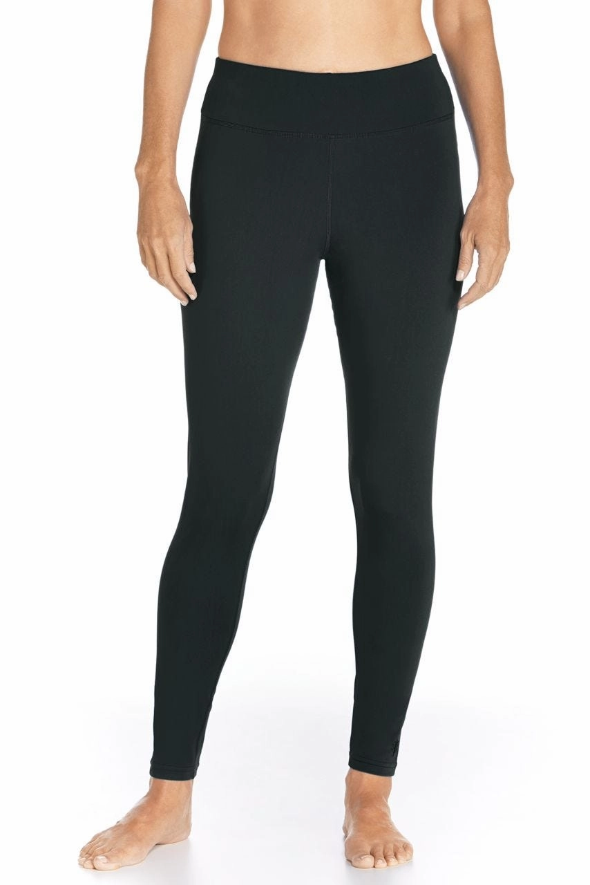 Women's Deep Water Swim Tights  | Black adjustable swimsuits for women, breathable swimwear for ladies