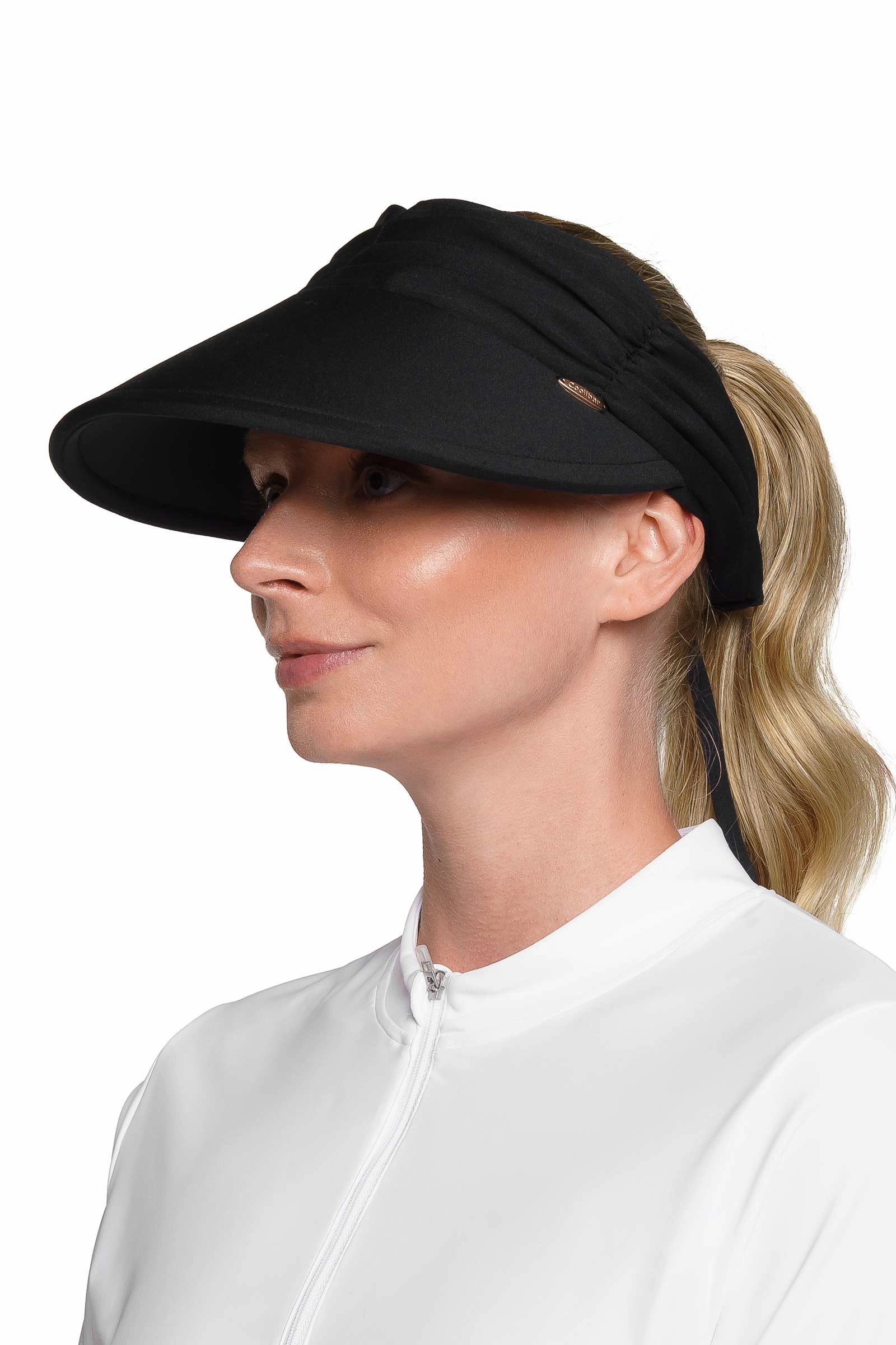 Women's Exuma Swim Visor | Black womens athletic swimwear, performance swimwear for women